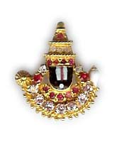 'balaji enamal pendant' set with white & red stones